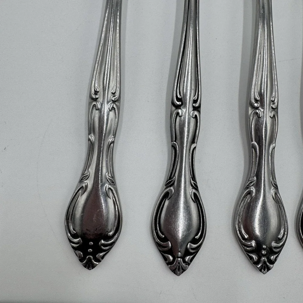 Hampton Court Stainless Japan Flatware 6 Pc Lot 5 Dinner Forks 1 Knife Vintage